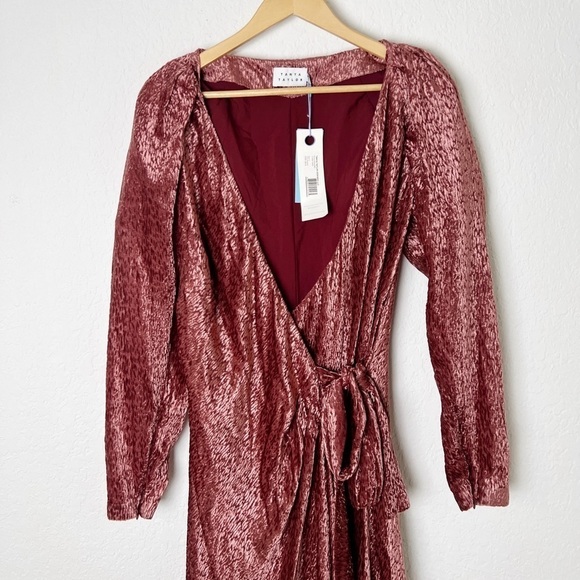 Tanya Taylor Laureen Velvet Wrap Dress - Picture 4 of 10